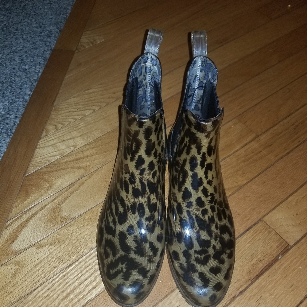 J. Crew Chelsea Rain Boots Leopard Print